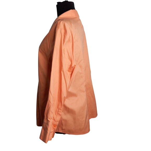 Chicos Size 2 Large Blouse Womens Orange No Iron Cotton - Picture 3 of 12